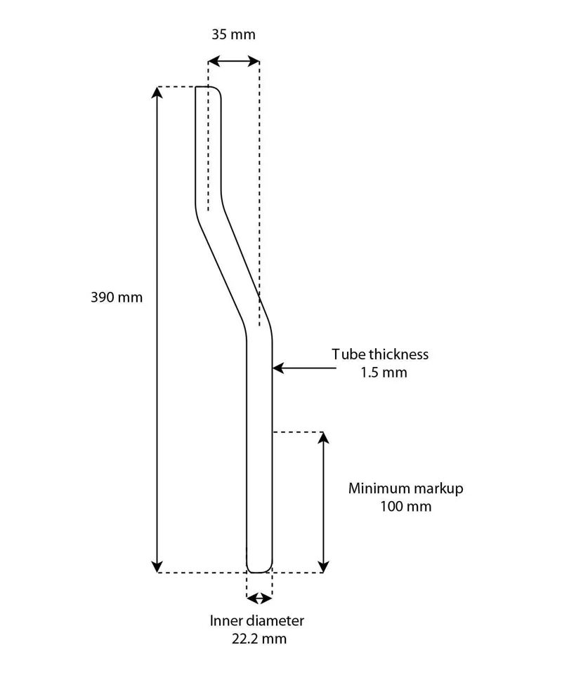 BMX Snake Layback Seatpost 22.2mm-2